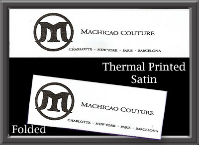 Thermal printed satin; printed labels; Care labels